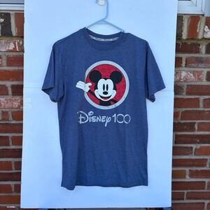 Disney 100 Mickey Mouse Years of Wonder T-Shirt Blue Denim Heather Small